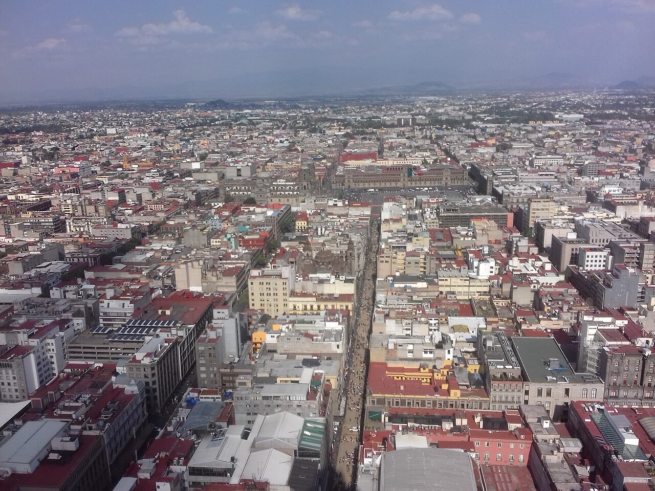 Panorámica del centro histórico y el Zócalo de Ciudad de México